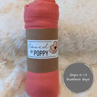 Premium Bamboo Muslin Swaddle-Coral Pink