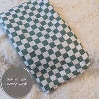 Premium Bamboo Muslin Swaddle-Green Check